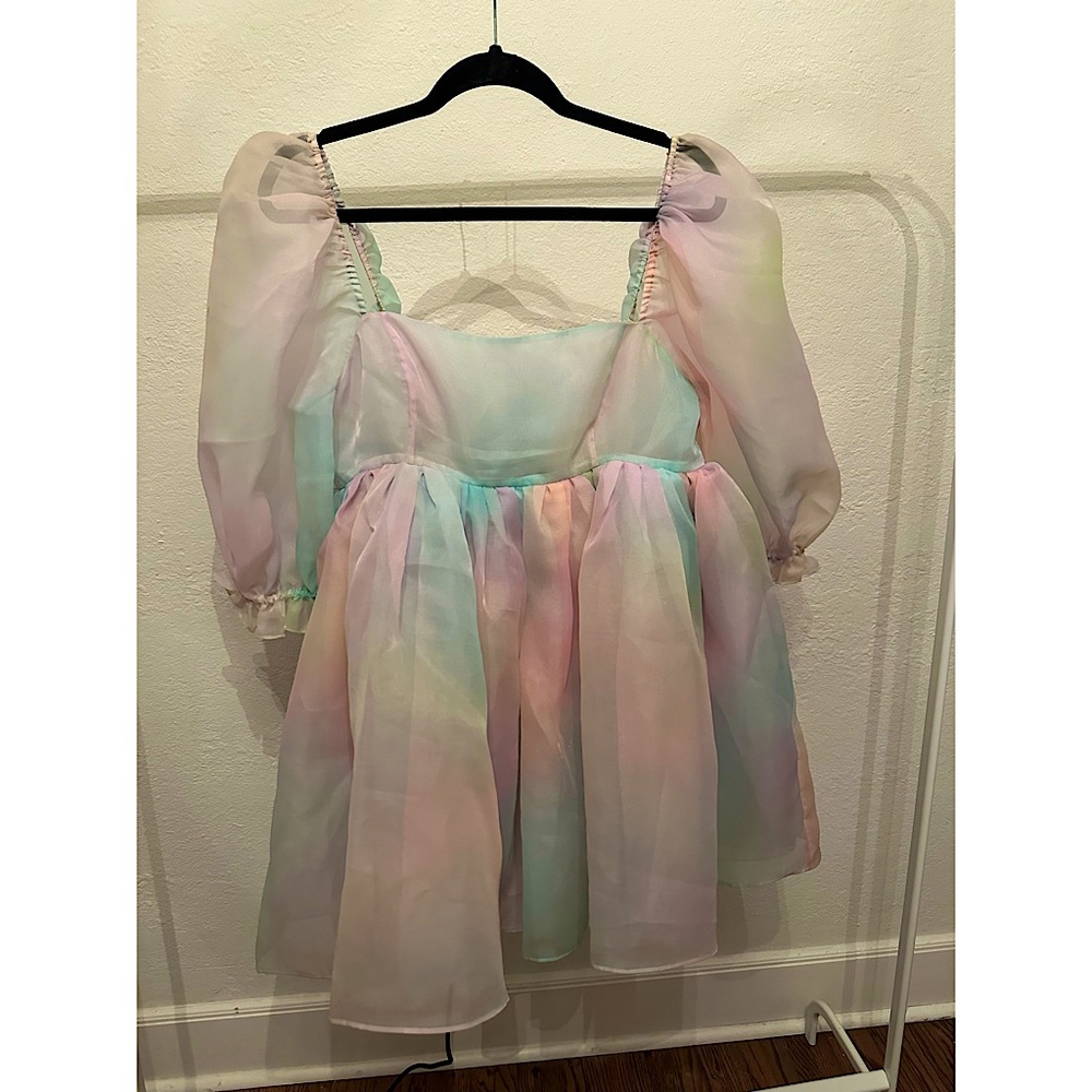 Selkie Rainbow Puff Dress